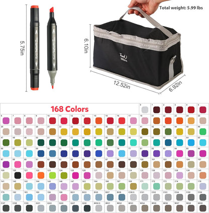 168 Piece Dual-Tip Magic Markers